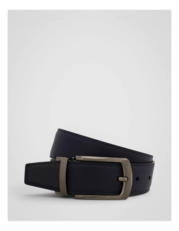 Porter Saffiano Reversible Belt in Black/Dark Navy image 2