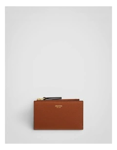 Eve 12 Credit Card Zip Wallet in Cognac