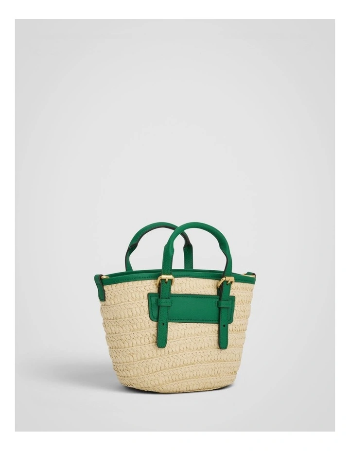 Camille Straw Small Tote in Natural/Crocodile image 2