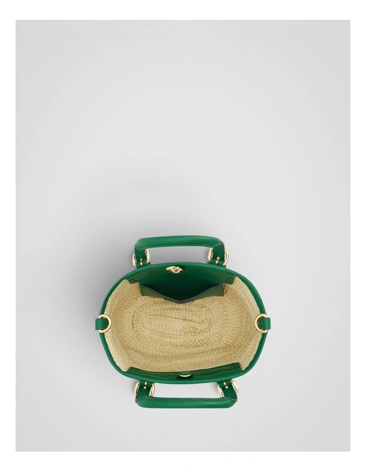 Camille Straw Small Tote in Natural/Crocodile image 3