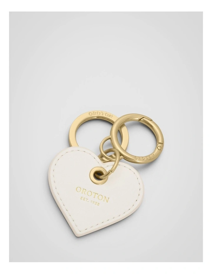 Harvey Small Heart Keyring in Cream image 1