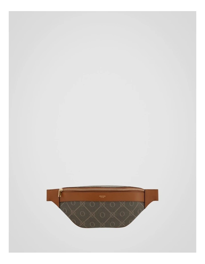 Harvey Signature Belt Bag in Black/Cognac image 1
