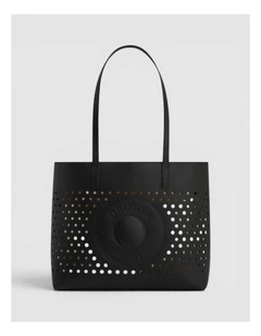 Polly Perforated Medium Tote in Black
