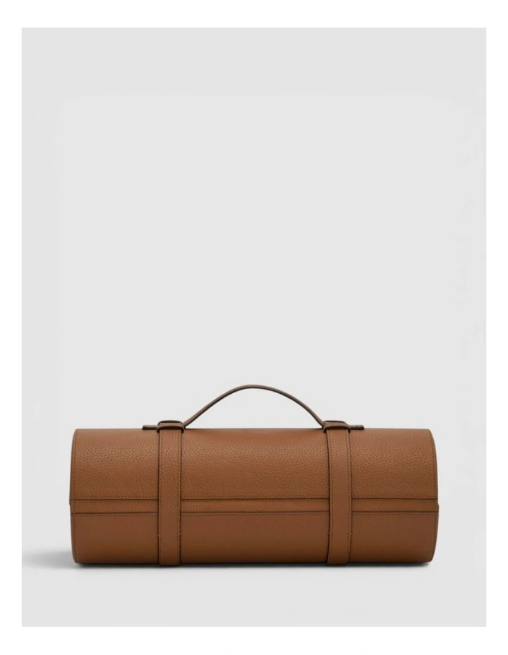 Billie Single Leather Wine Holder in Brandy image 2