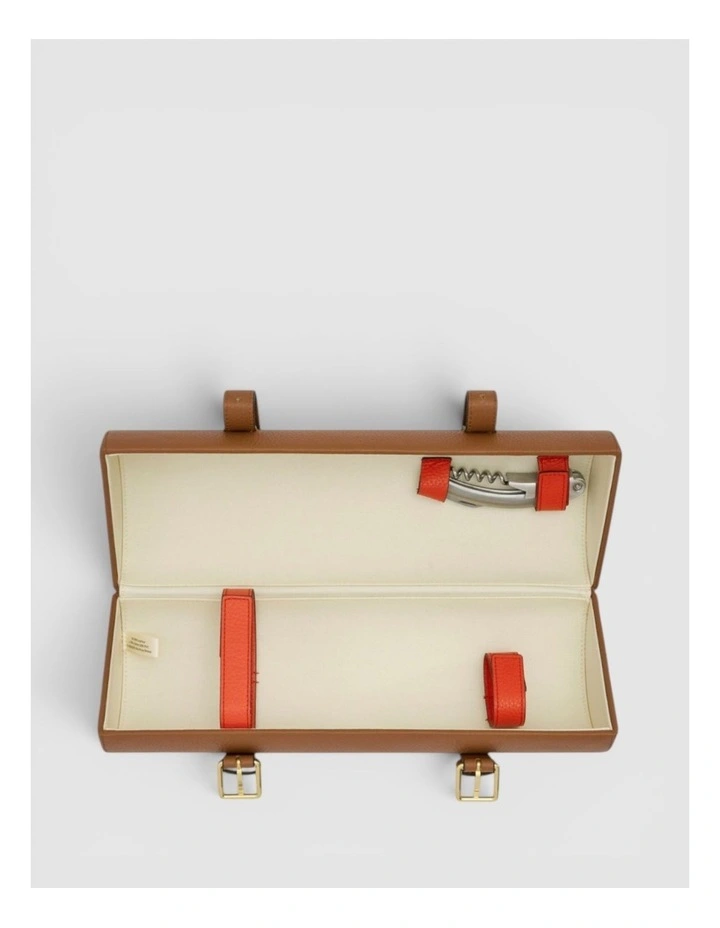 Billie Single Leather Wine Holder in Brandy image 3