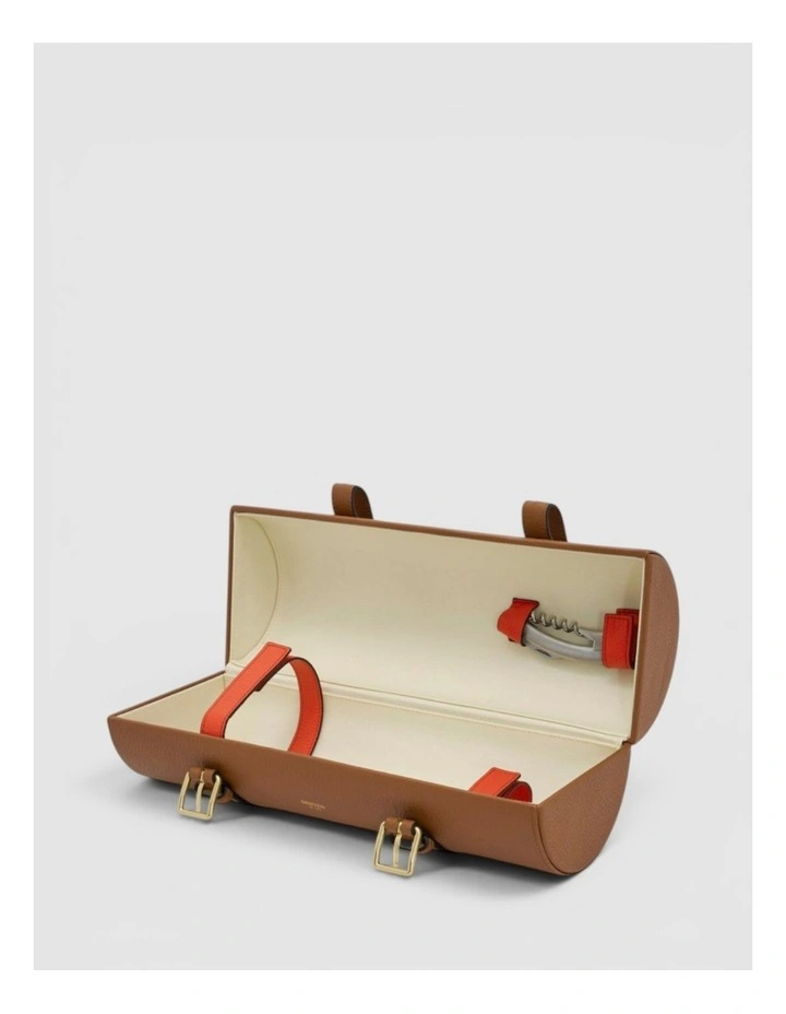 Billie Single Leather Wine Holder in Brandy image 4
