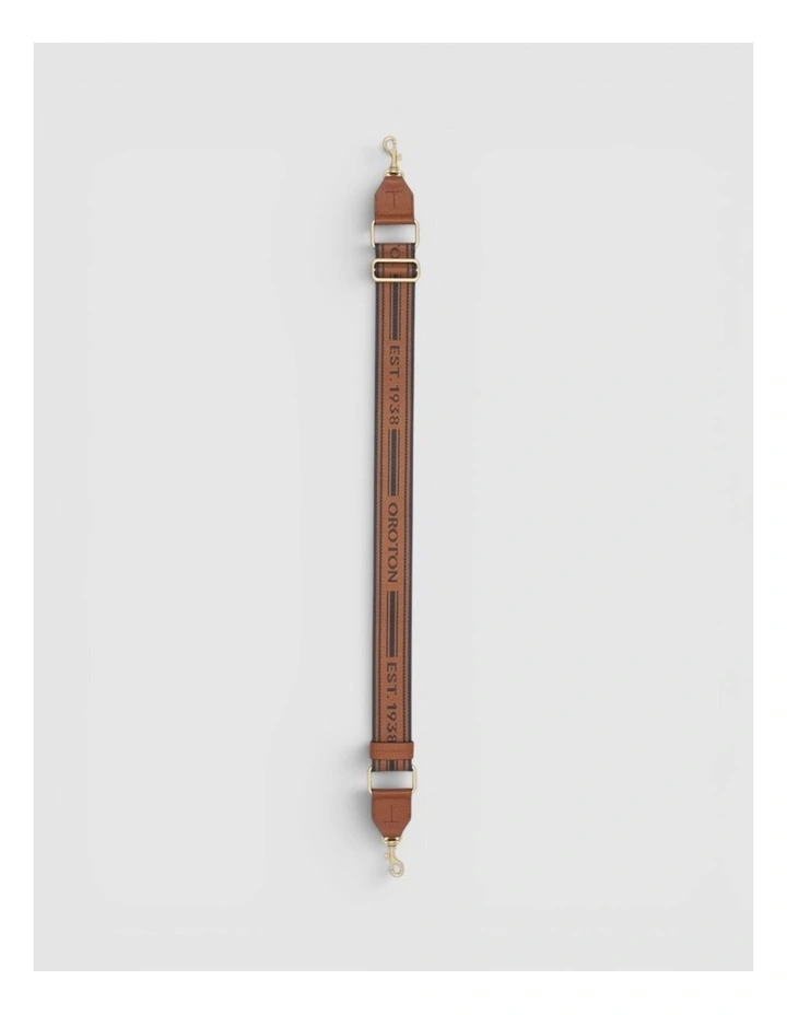 Heather Long Light Gold Webbing Strap in Dark Navy/Cognac image 1