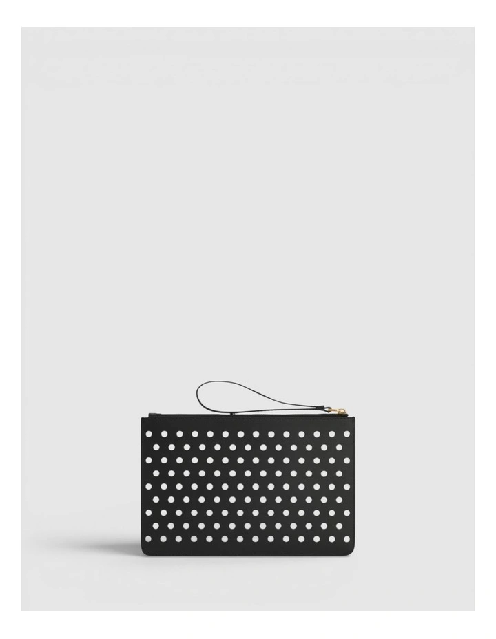 Polly Perforated Medium Pouch in Black image 2
