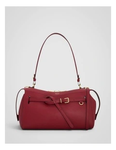 Cleo Smooth Shoulder Bag in Garnet