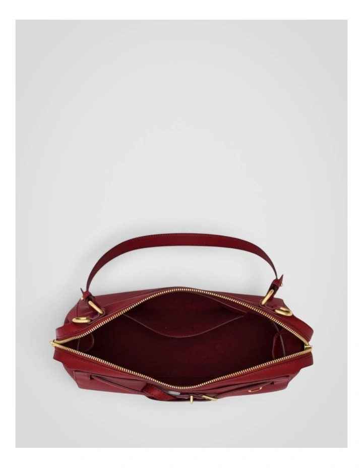 Cleo Smooth Shoulder Bag in Garnet image 3