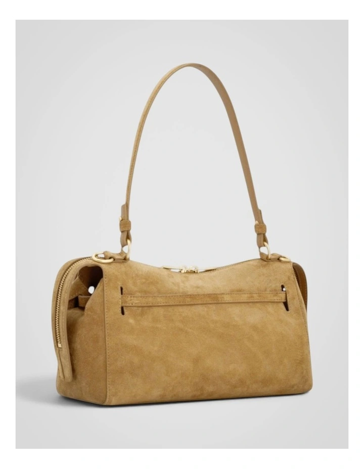 Cleo Suede Shoulder Bag in Tobacco image 2