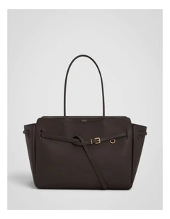 Cleo Smooth Work Tote in Dark Chocolate