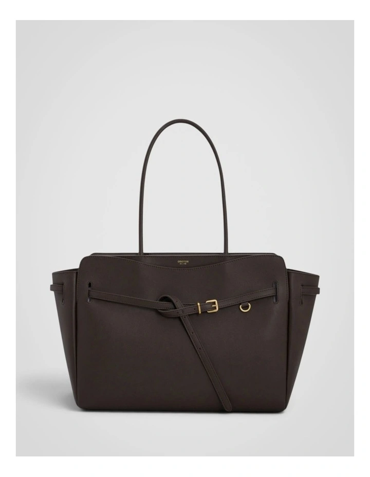 Cleo Smooth Work Tote in Dark Chocolate image 1