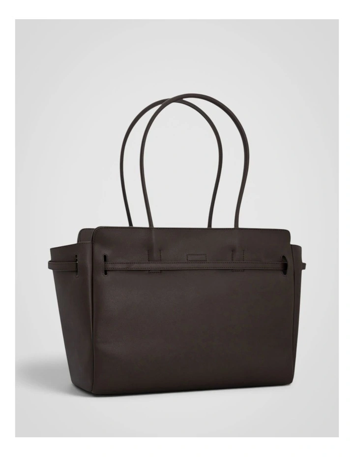 Cleo Smooth Work Tote in Dark Chocolate image 2