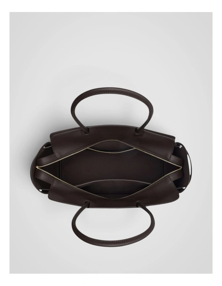 Cleo Smooth Work Tote in Dark Chocolate image 3