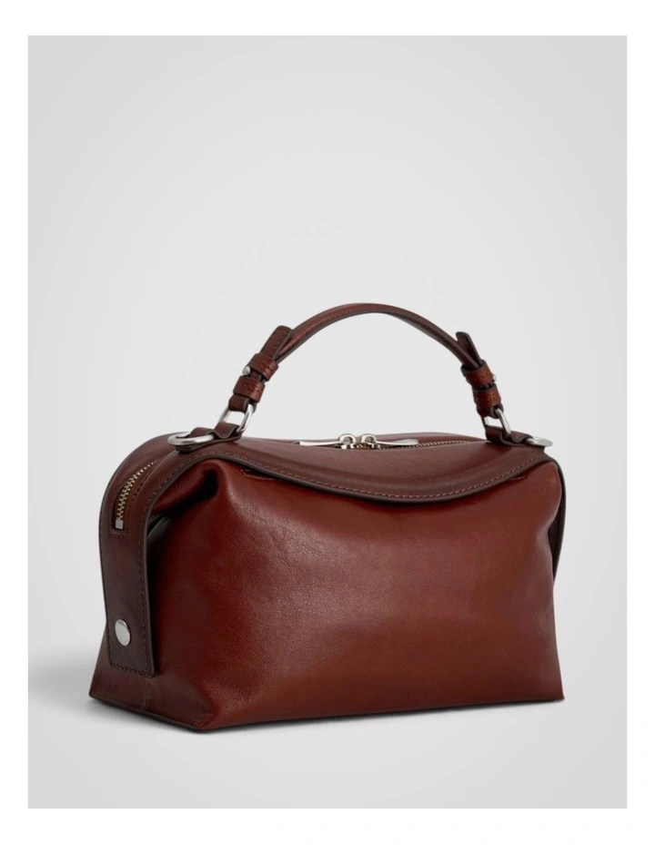 Mica Burnished Leather Bowler in Dark Chestnut image 2