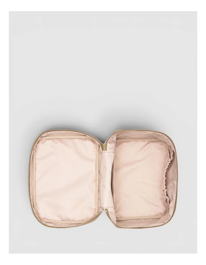 Lilly Nylon Top Handle Beauty Case in Mushroom/Cognac image 3