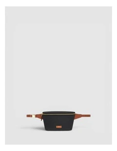 Lilly Nylon Belt Bag in BLACK/COGNAC
