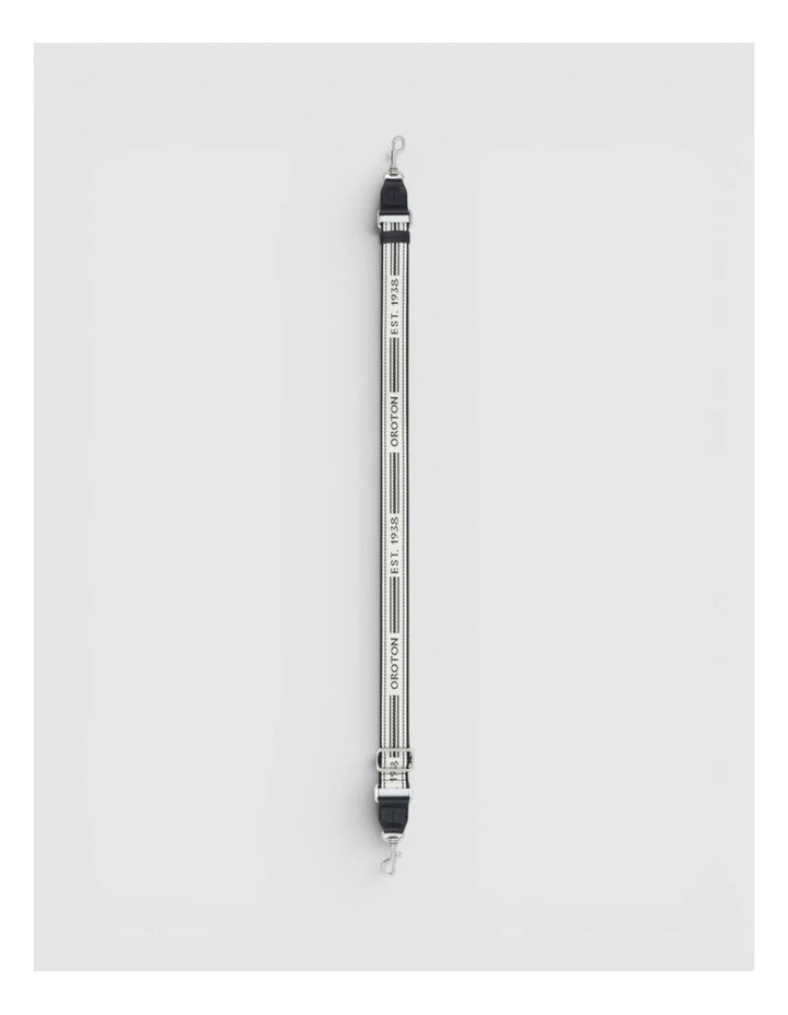 Heather Narrow Silver Webbing Strap in Black/Natural image 2
