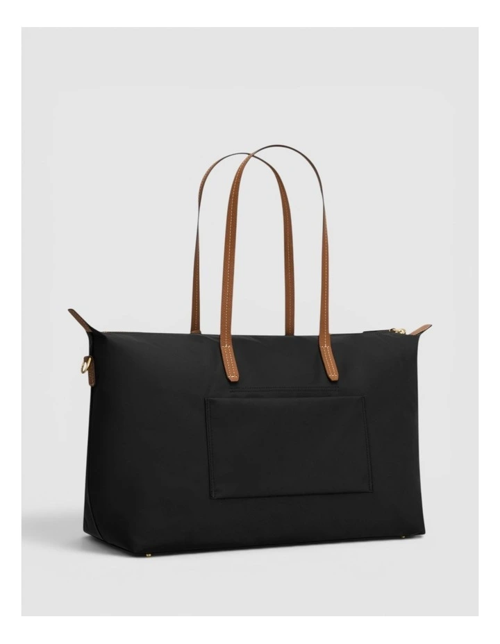 Lilly Nylon Weekender Tote in Black/Cognac image 2
