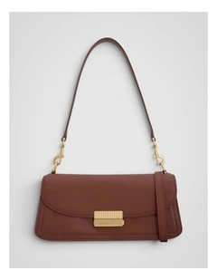 Ava Smooth Shoulder Bag in Chestnut