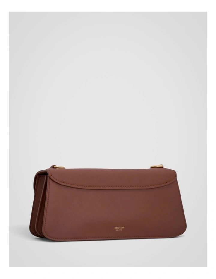 Ava Smooth Shoulder Bag in Chestnut image 2