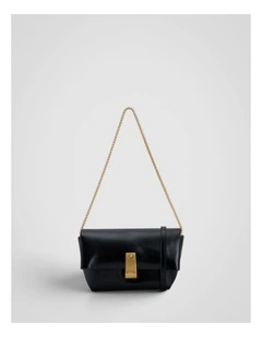 Etta Crackle Mini Clutch in Black