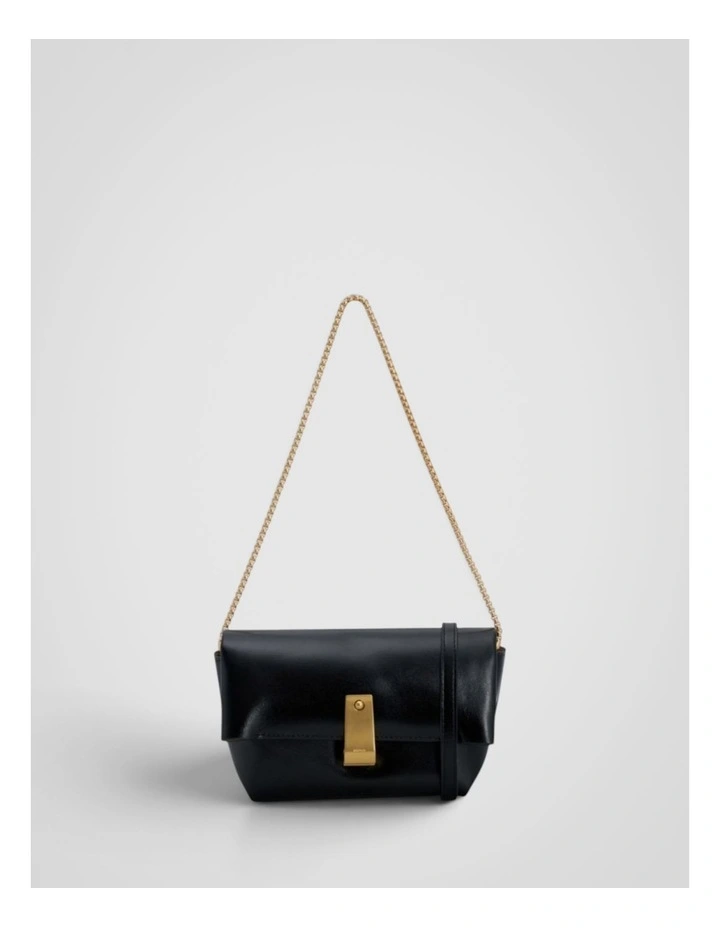 Etta Crackle Mini Clutch in Black image 1