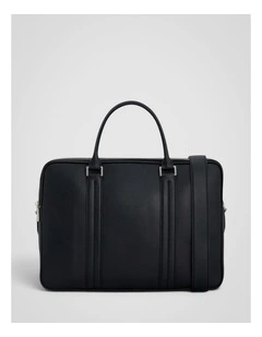 Nicholas Smooth Double Zip Briefcase in Black