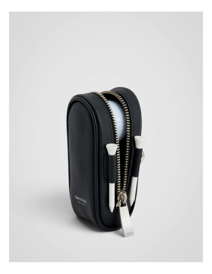 Luca Pebble Golf Keyring Pouch in Black image 3