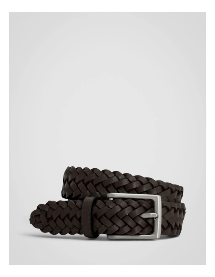 Noah Smooth 30Mm Woven Belt in Dark Chocolate image 1