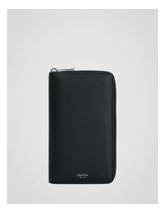 Oscar Pebble Travel Zip Wallet in Black