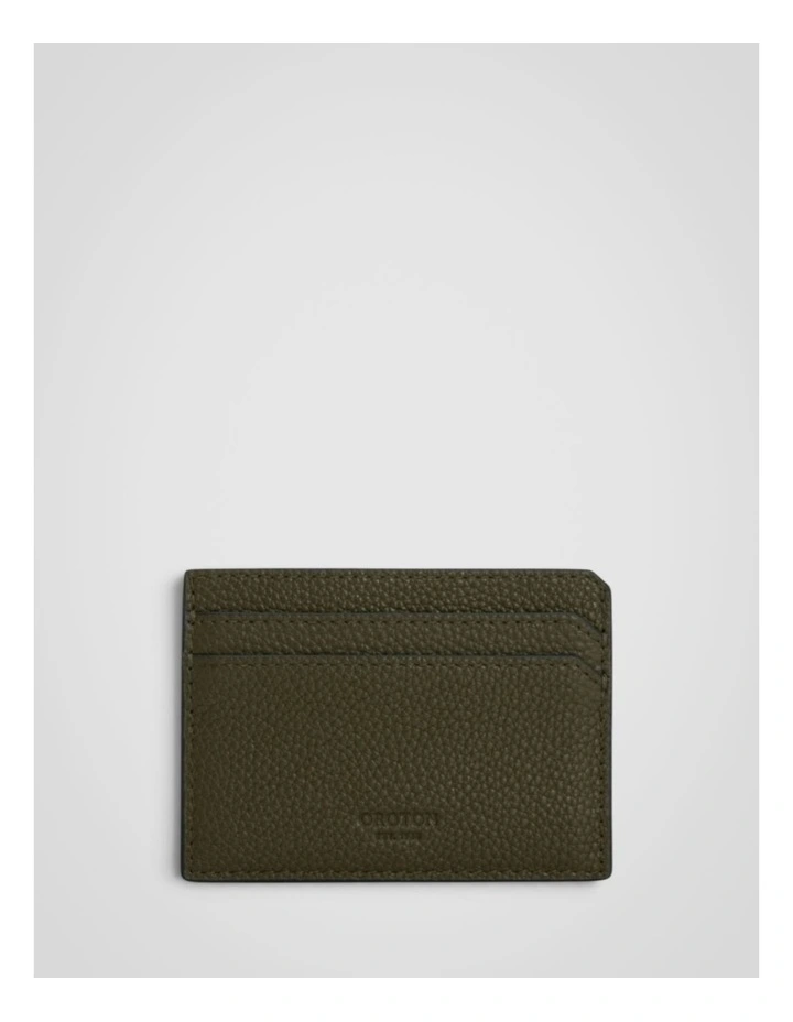 Oscar Pebble Credit Card Sleeve in Forest Green image 1