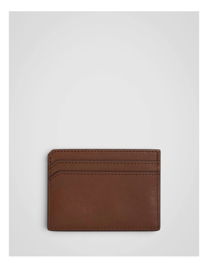 Oscar Vegetable Leather Credit Card Sleeve in Malt Brown image 2