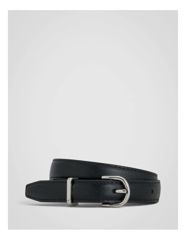 Esme Narrow Belt in Black/Silver image 1