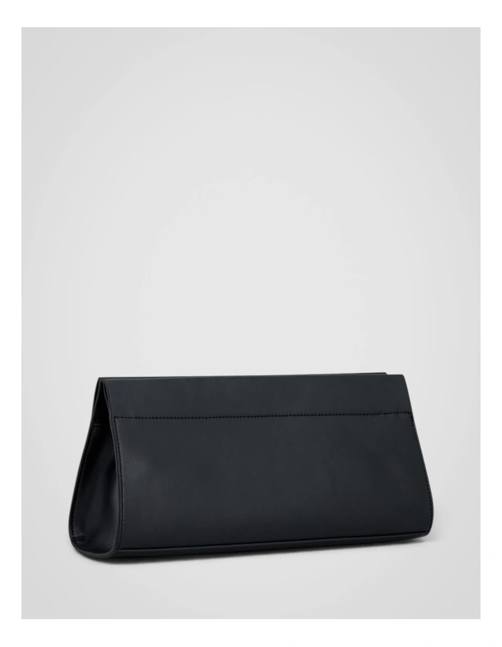 Cora Crackle Soft Clutch in Black image 2