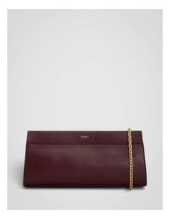 Cora Crackle Soft Clutch in Burgundy