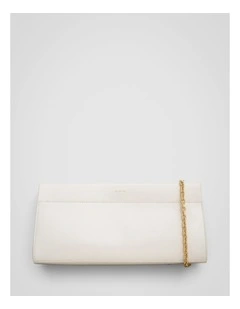 Cora Crackle Soft Clutch in Cream
