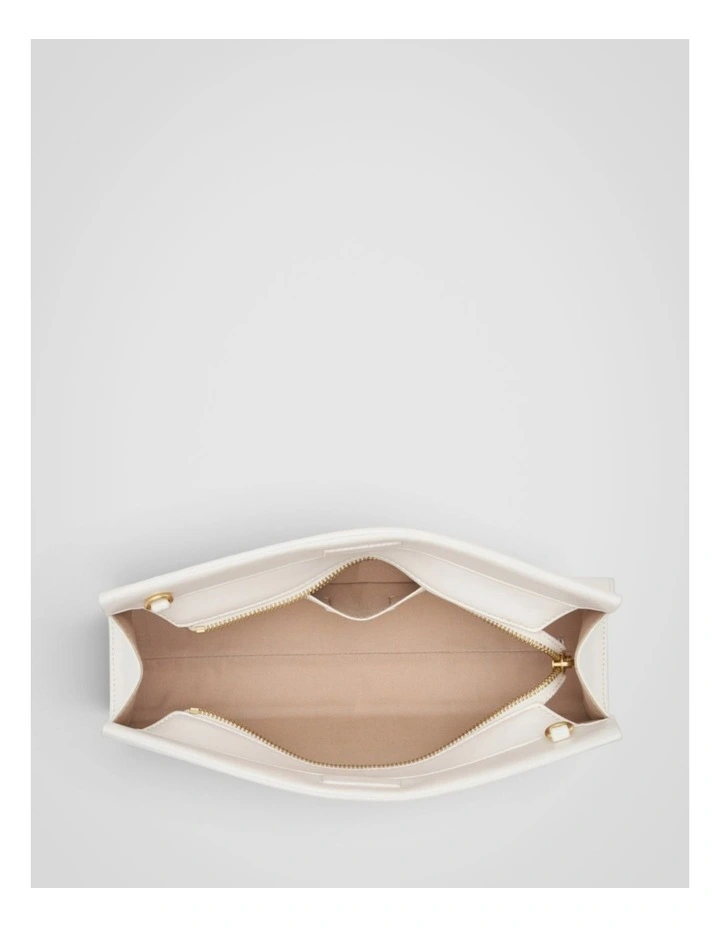 Cora Crackle Soft Clutch in Cream image 3