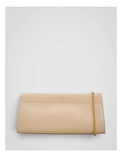 Cora Crackle Soft Clutch in Pale Oat