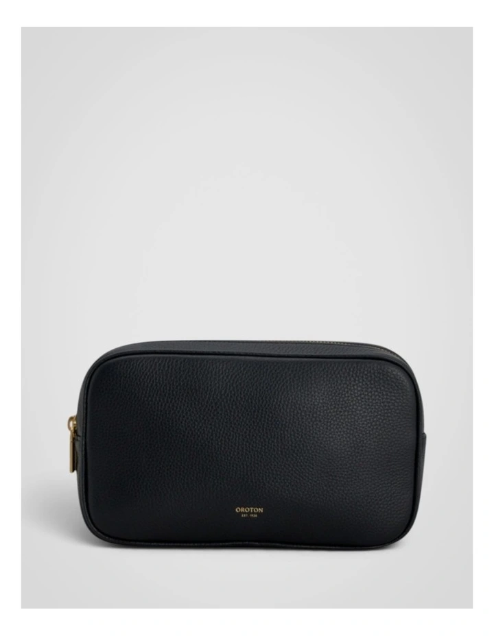 Eve Double Zip Cosmetic Case in Black image 1