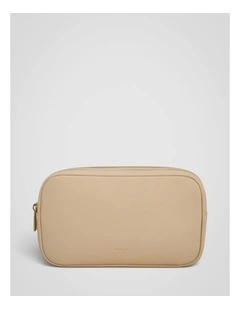 Eve Double Zip Cosmetic Case in Pale Oat