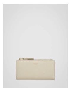 Eve Slim Zip Wallet in Warm Cream