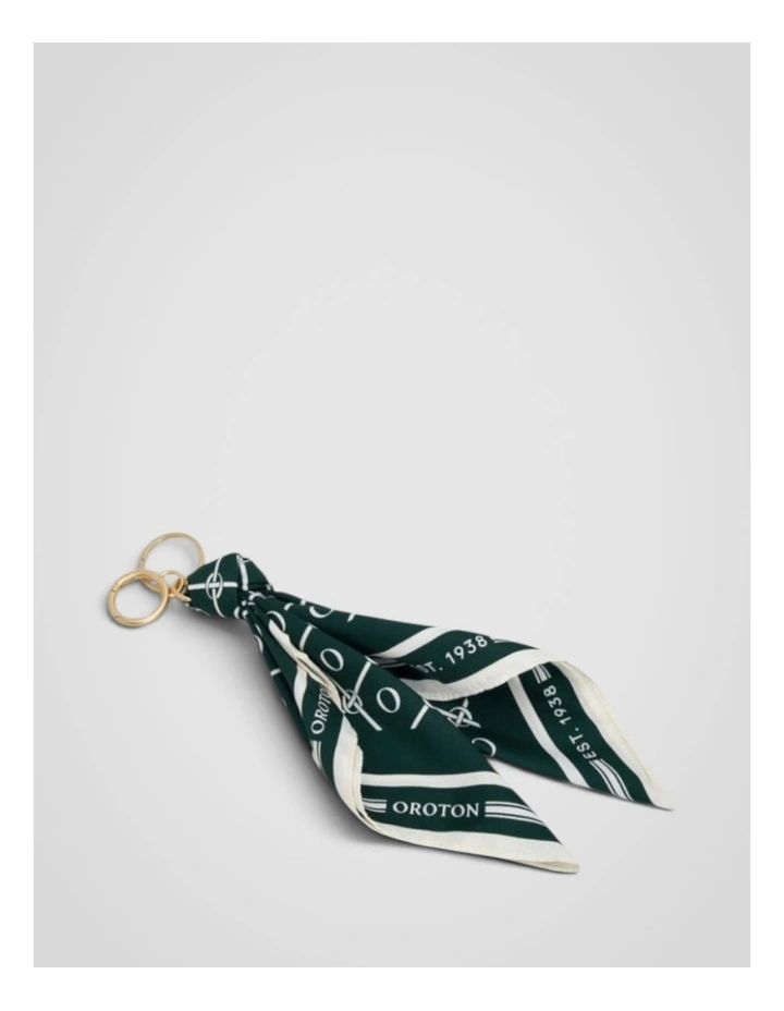 Eve Scarf Keyring in Evergreen/Cream image 1