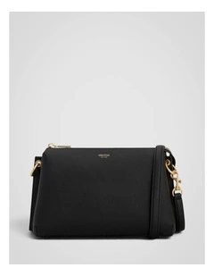 Eve Zip Top Crossbody in Black