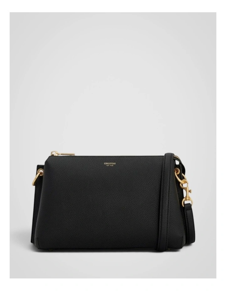 Eve Zip Top Crossbody in Black image 1