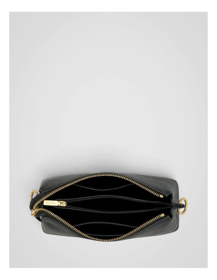 Eve Zip Top Crossbody in Black image 3