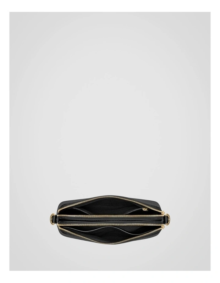Iris Double Zip Crossbody in Black/Black image 3