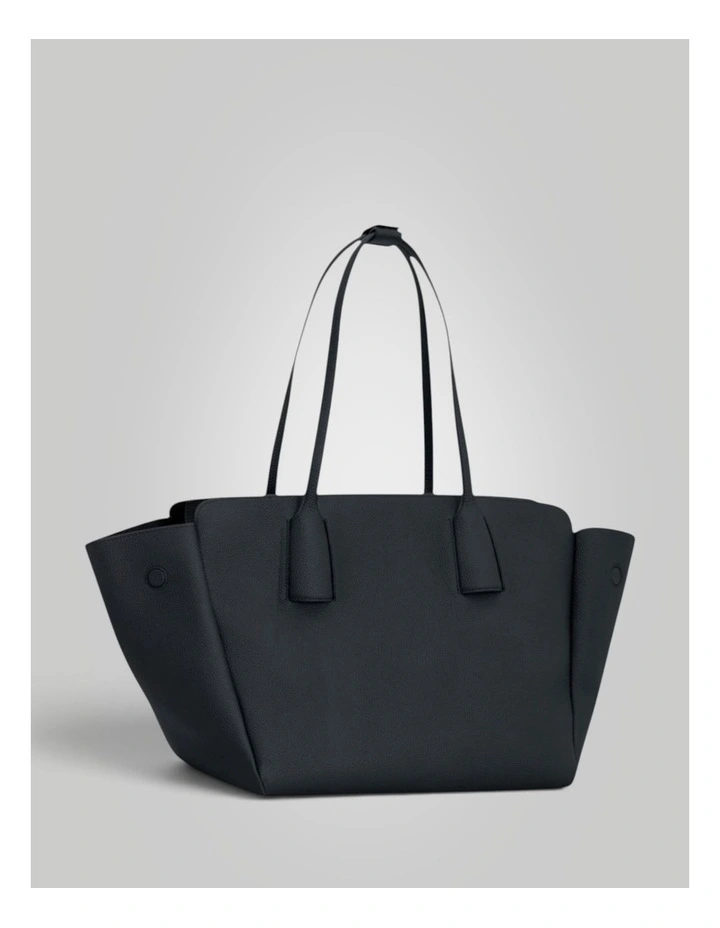 Alba Pebble Medium Tote in Black image 2