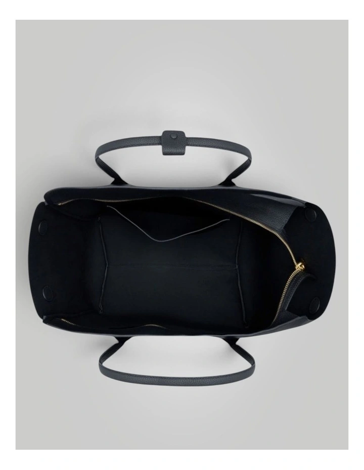 Alba Pebble Medium Tote in Black image 3